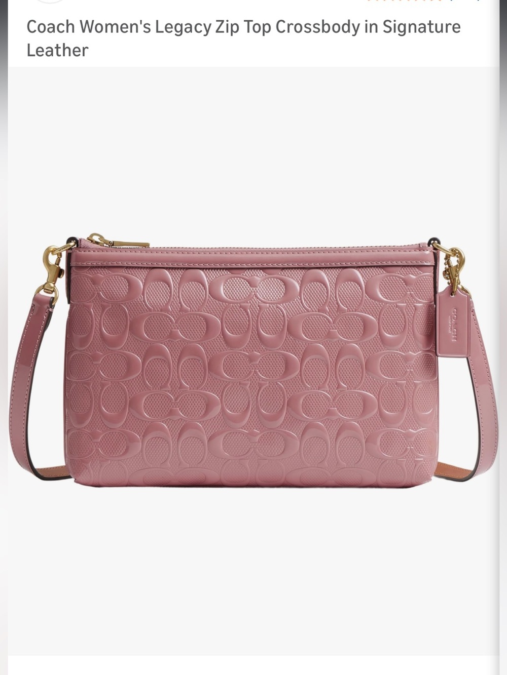 Worn 1x Coach Pink Signature Embossed Leather Crossbody - Picture 5 of 11